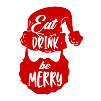 Adult eat drink be merry apron Design