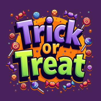 Trick or Treat adult t-shirt Design
