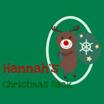 Kids' Rudolph small Christmas sack with custom name Design
