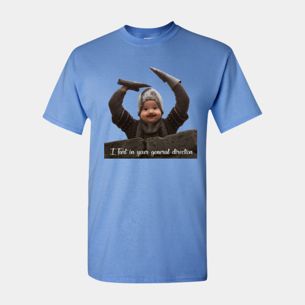 Mon ty Python Holy Grail Baby Ai tshirt "I Fart in your general direction" Thumbnail