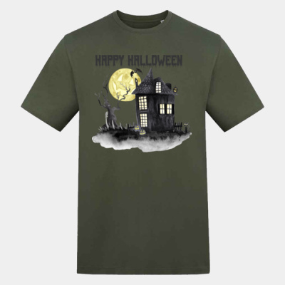 Haunted House Halloween adult t-shirt Thumbnail