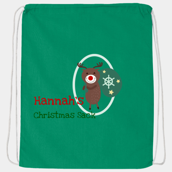 Kids' Rudolph small Christmas sack with custom name Thumbnail