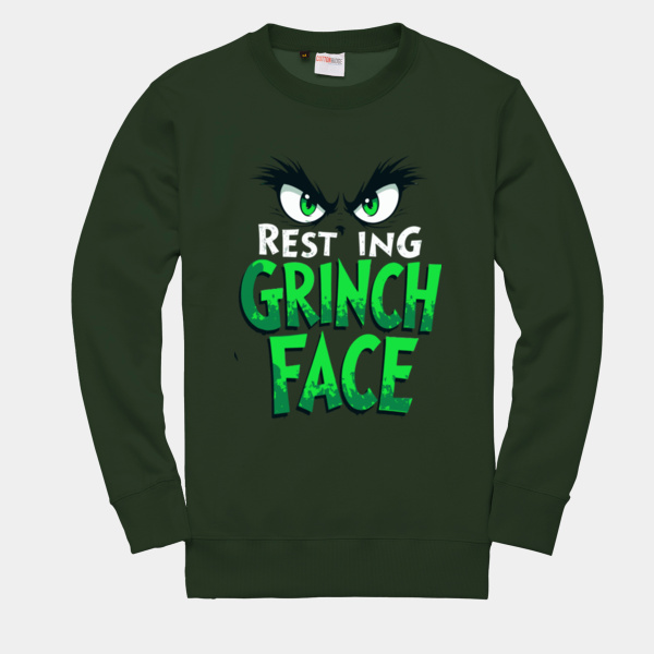 Resting Grinch Face adult sweatshirt Thumbnail