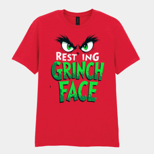 Resting Grinch Face adult t-shirt Thumbnail