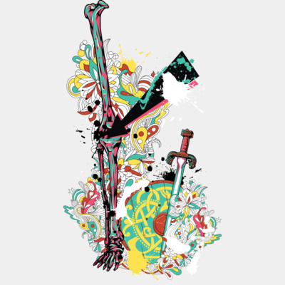 Dark Ages warrior graffiti art Thumbnail