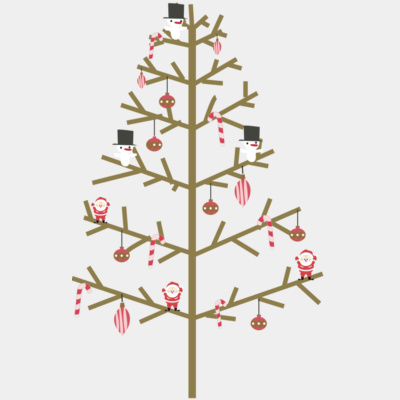 Branch Christmas tree with decorations Thumbnail