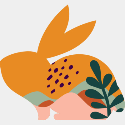 Yellow patterned bunny Thumbnail