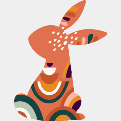 Ochre patterned bunny Thumbnail