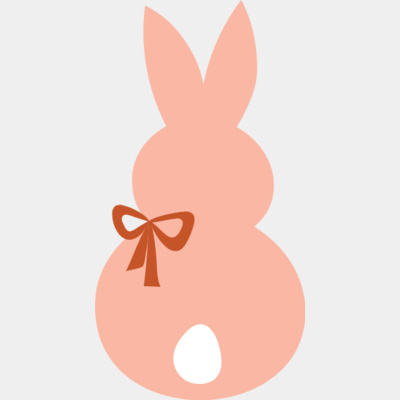 Pink rabbit silhouette from back Thumbnail