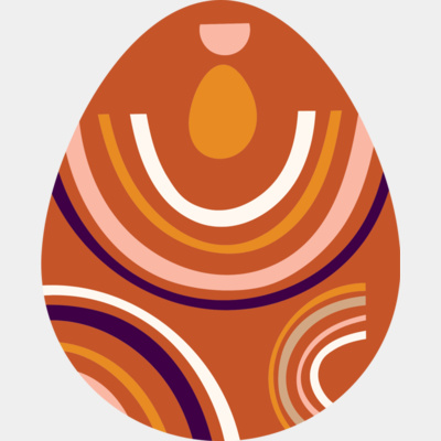 Orange patterned Easter egg Thumbnail