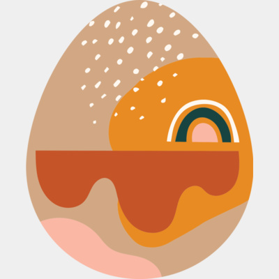 Sand and orange patterned Easter egg Thumbnail