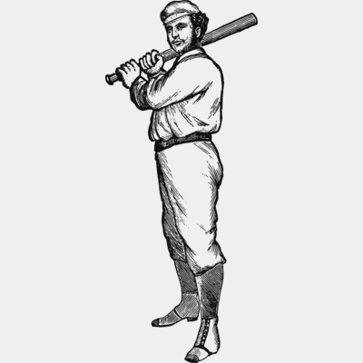 Man playing baseball vintage print 2 Thumbnail