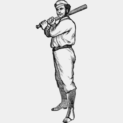 Man playing baseball vintage print 2 Thumbnail