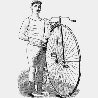 Man with Penny Farthing vintage print Thumbnail