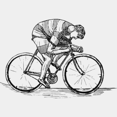 Man cycling vintage print Thumbnail