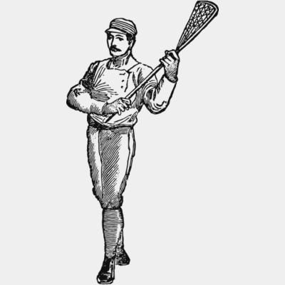 Man playing lacrosse vintage print Thumbnail
