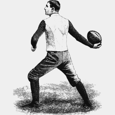 Man playing rugby vintage print Thumbnail
